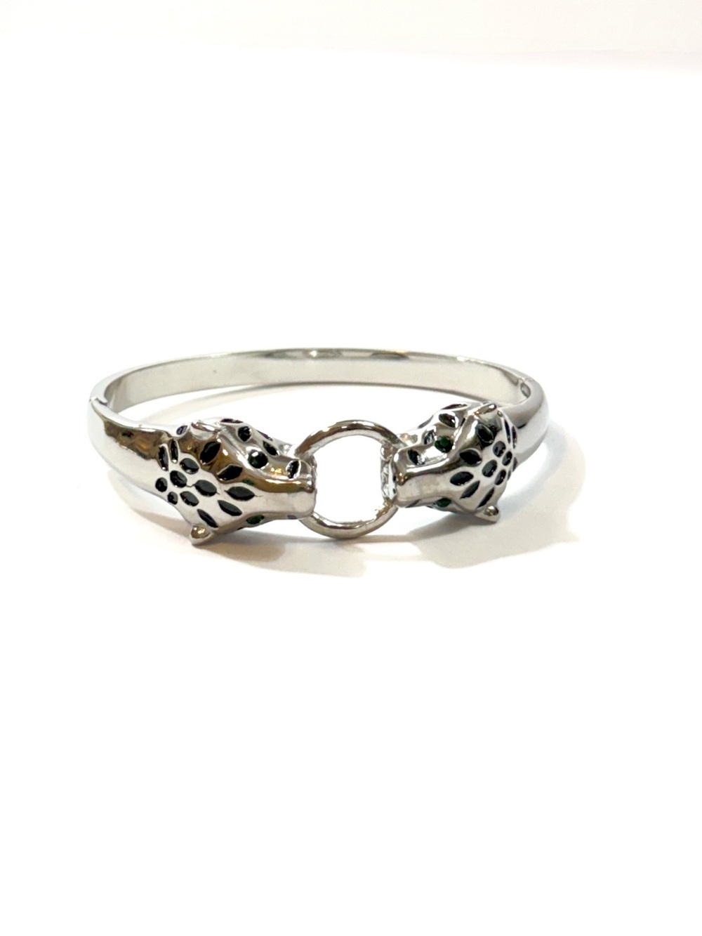 Silver Tone Leopard Open Cuff Bangle Bracelet | NWT